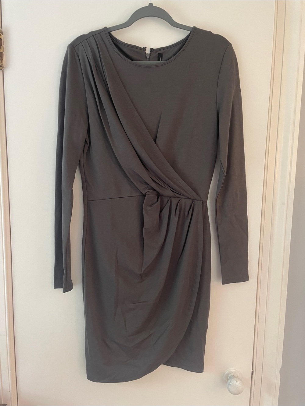 W118 by Walter Baker Gray Faux-Wrap Dress - M